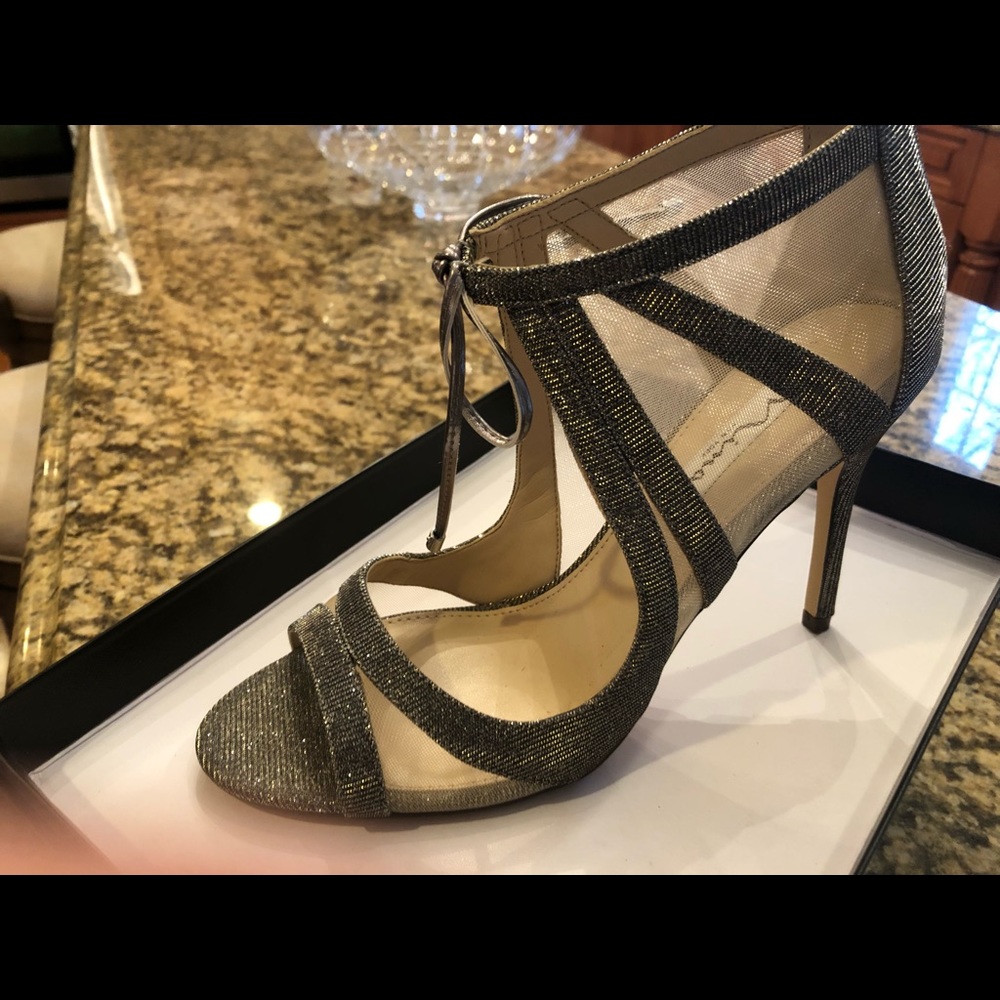 Nina dressy pump gunmetal/silver 3.5 inch pump